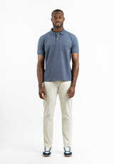 Polo Clásico Manga Corta Flamé Azul Niebla