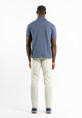 Polo Clásico Manga Corta Flamé Azul Niebla