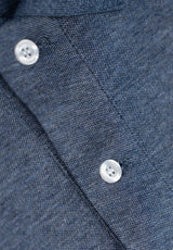 Polo Clásico Manga Corta Flamé Azul Niebla