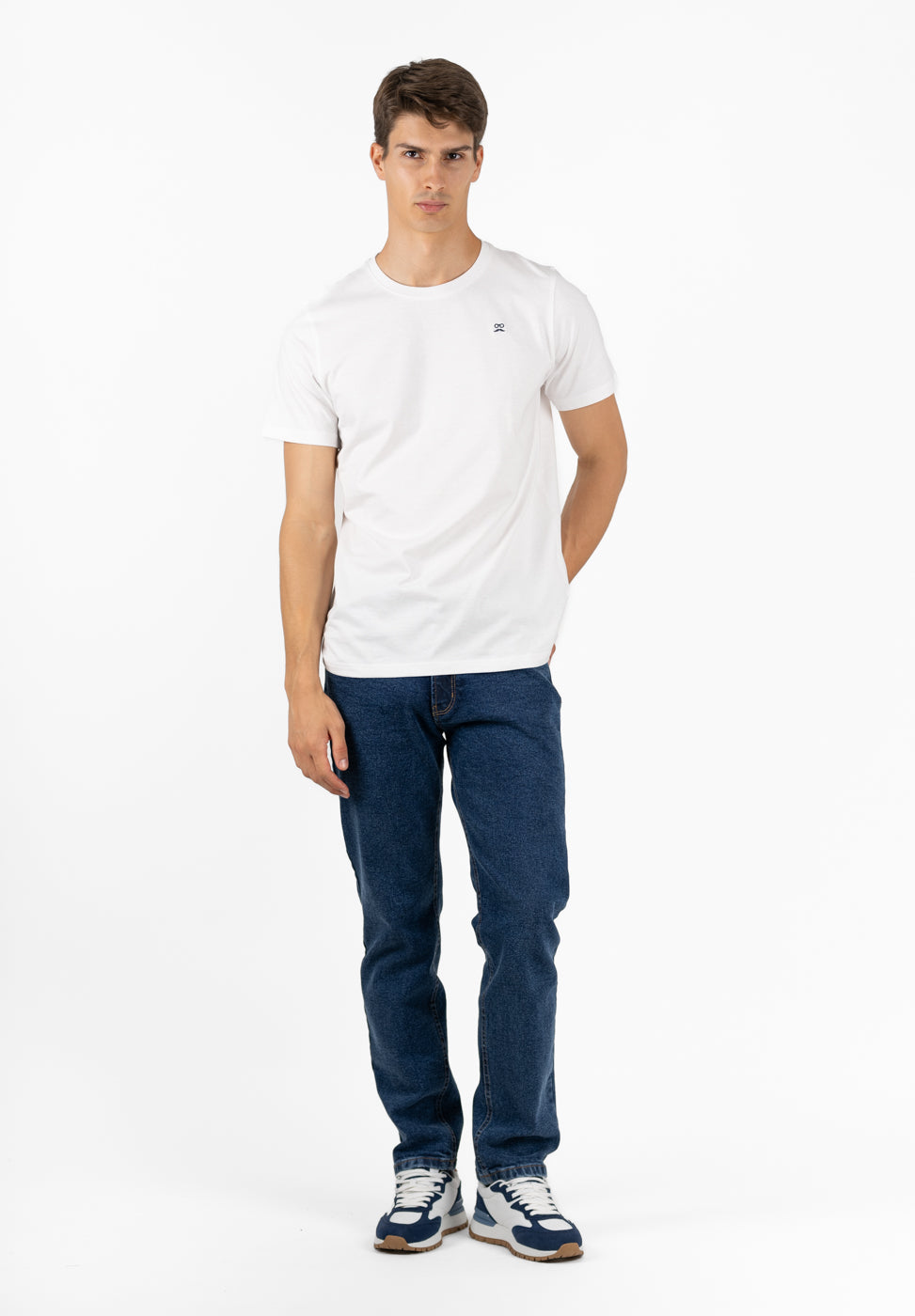 White Woven Logo T-Shirt