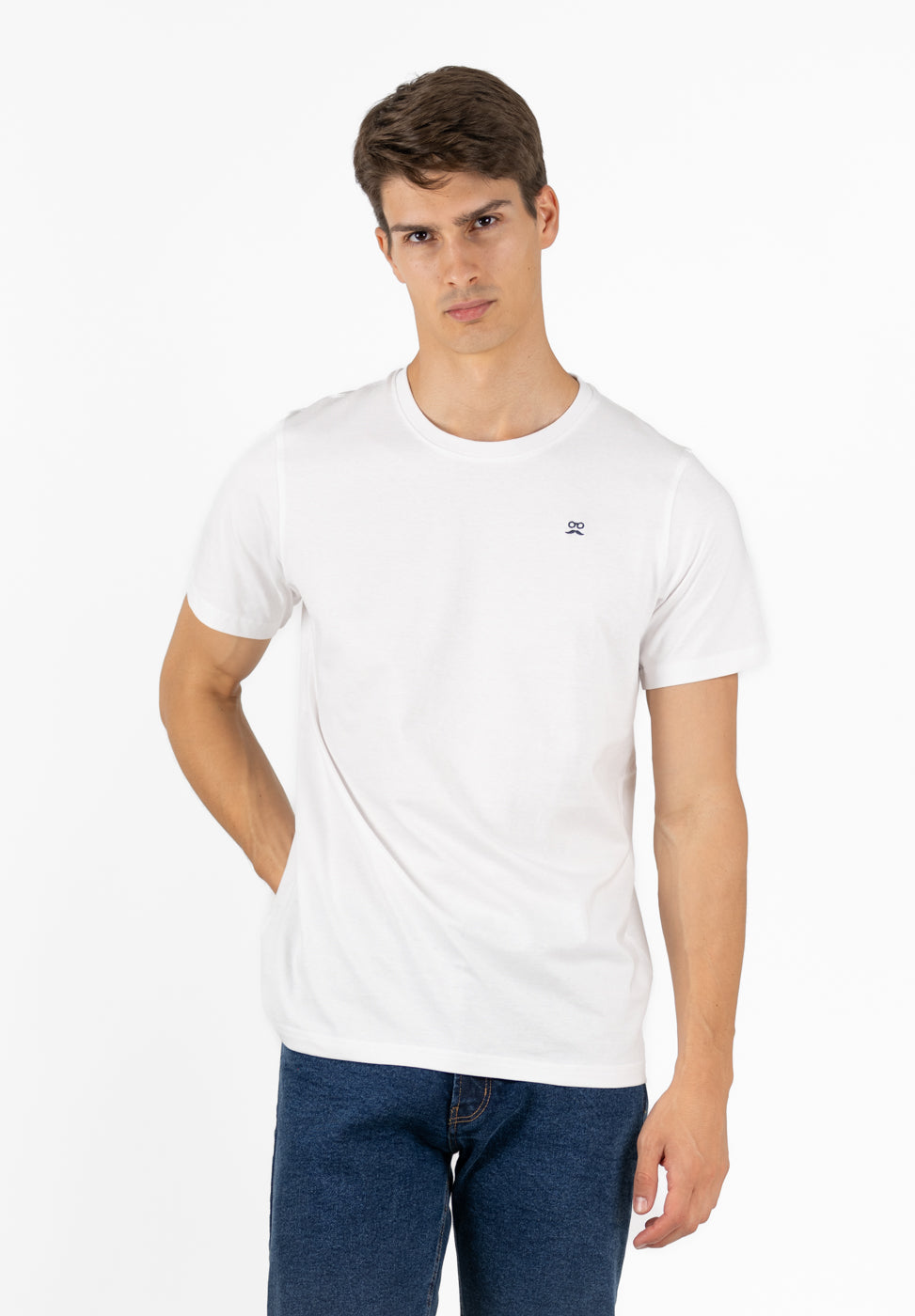 White Woven Logo T-Shirt