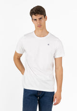 White Woven Logo T-Shirt