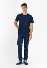 Navy Woven Logo T-Shirt