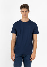 Navy Woven Logo T-Shirt