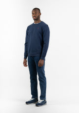Navy Fabric Logo Hoodie