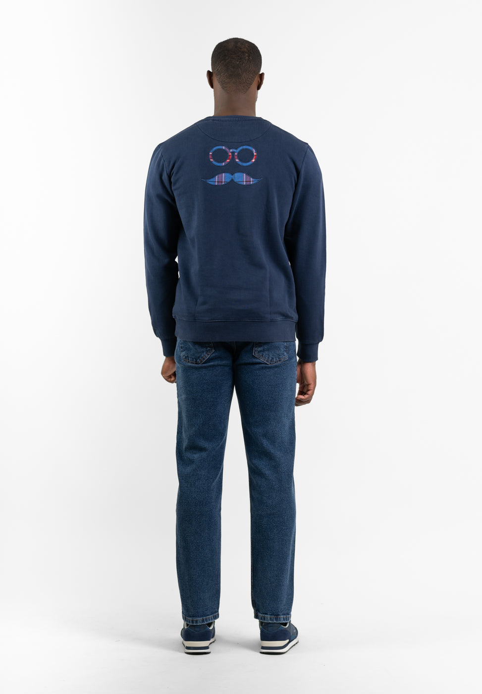 Navy Fabric Logo Hoodie