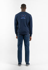 Navy Fabric Logo Hoodie