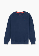 Navy Fabric Logo Hoodie