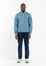 Indigo Piqué Neck Sweatshirt