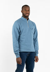 Indigo Piqué Neck Sweatshirt