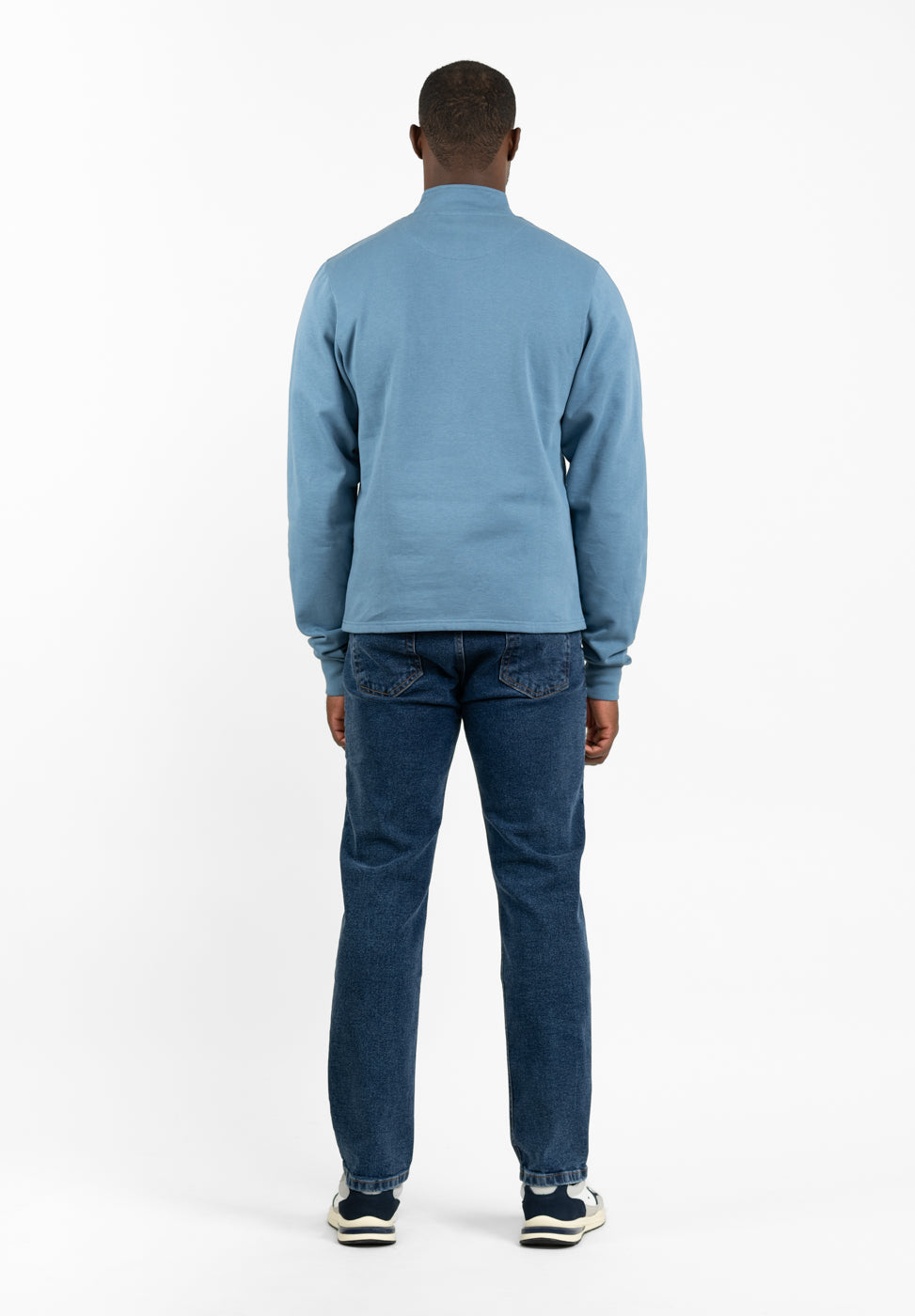 Indigo Piqué Neck Sweatshirt