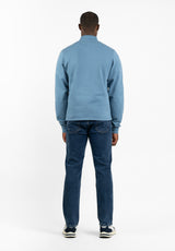Indigo Piqué Neck Sweatshirt