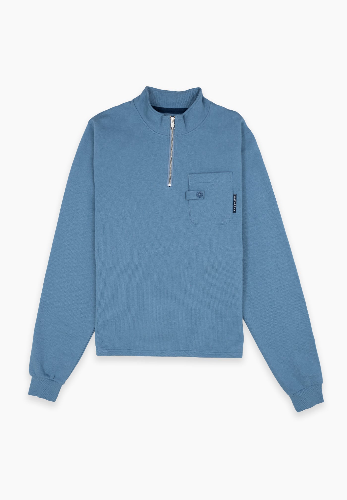 Indigo Piqué Neck Sweatshirt