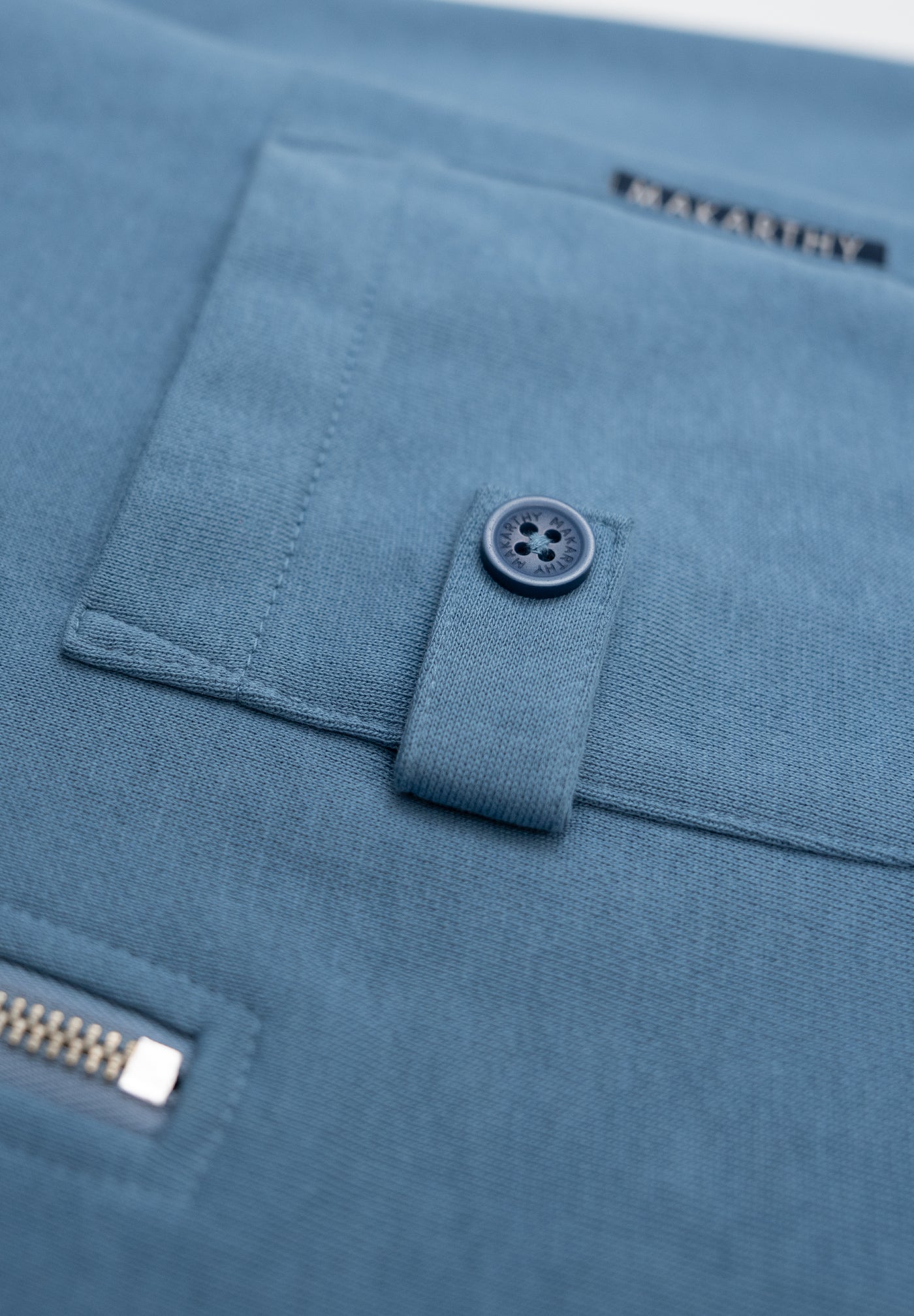 Indigo Piqué Neck Sweatshirt