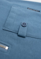 Indigo Piqué Neck Sweatshirt