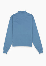 Indigo Piqué Neck Sweatshirt