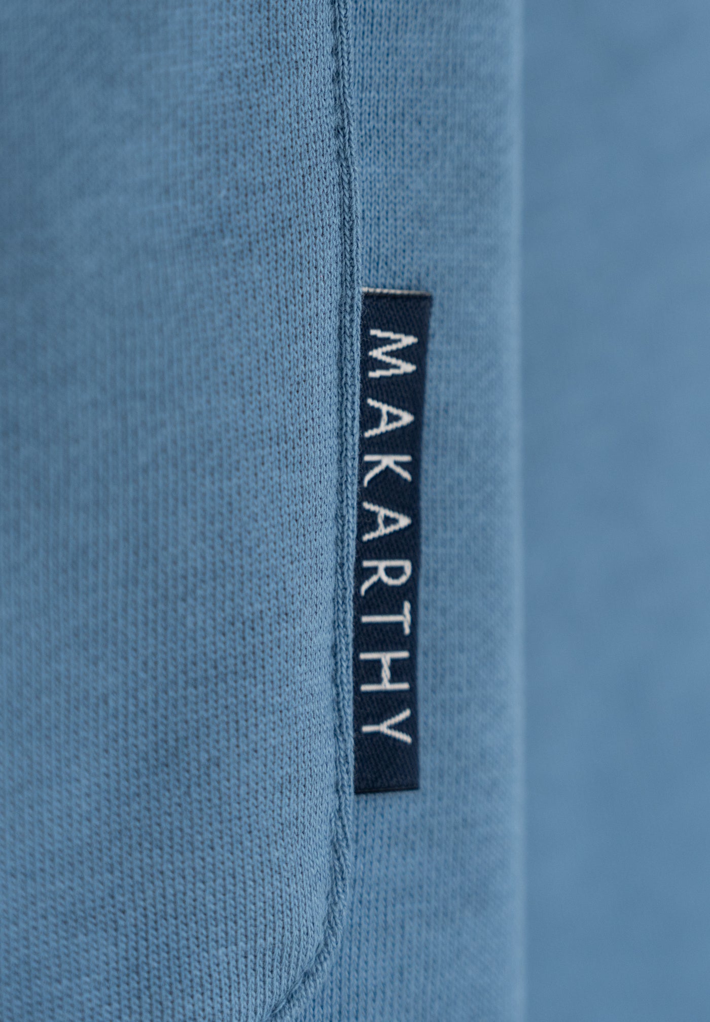 Indigo Piqué Neck Sweatshirt