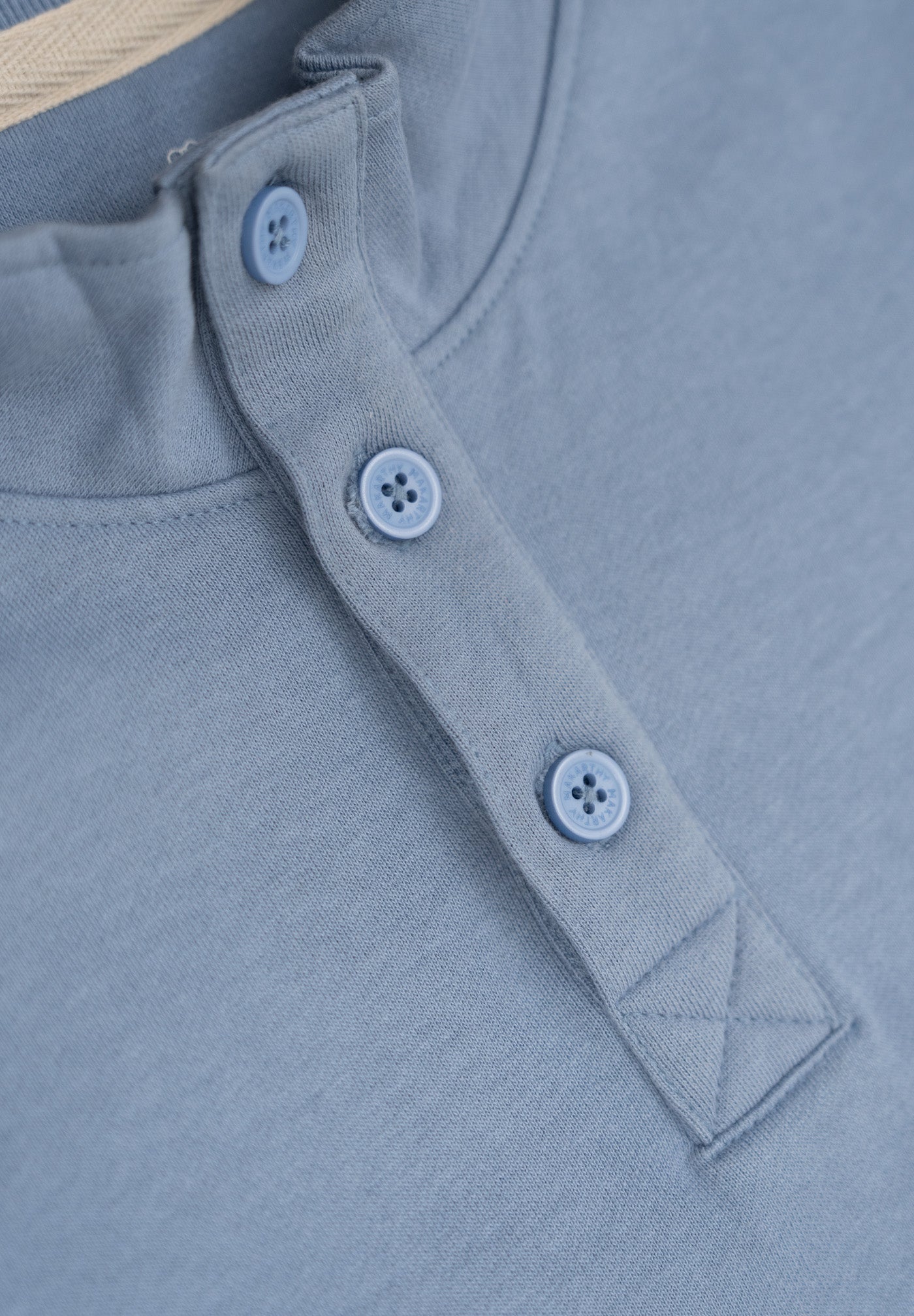 Mist Blue Snap-Neck Sweatshirt