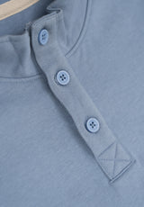 Mist Blue Snap-Neck Sweatshirt