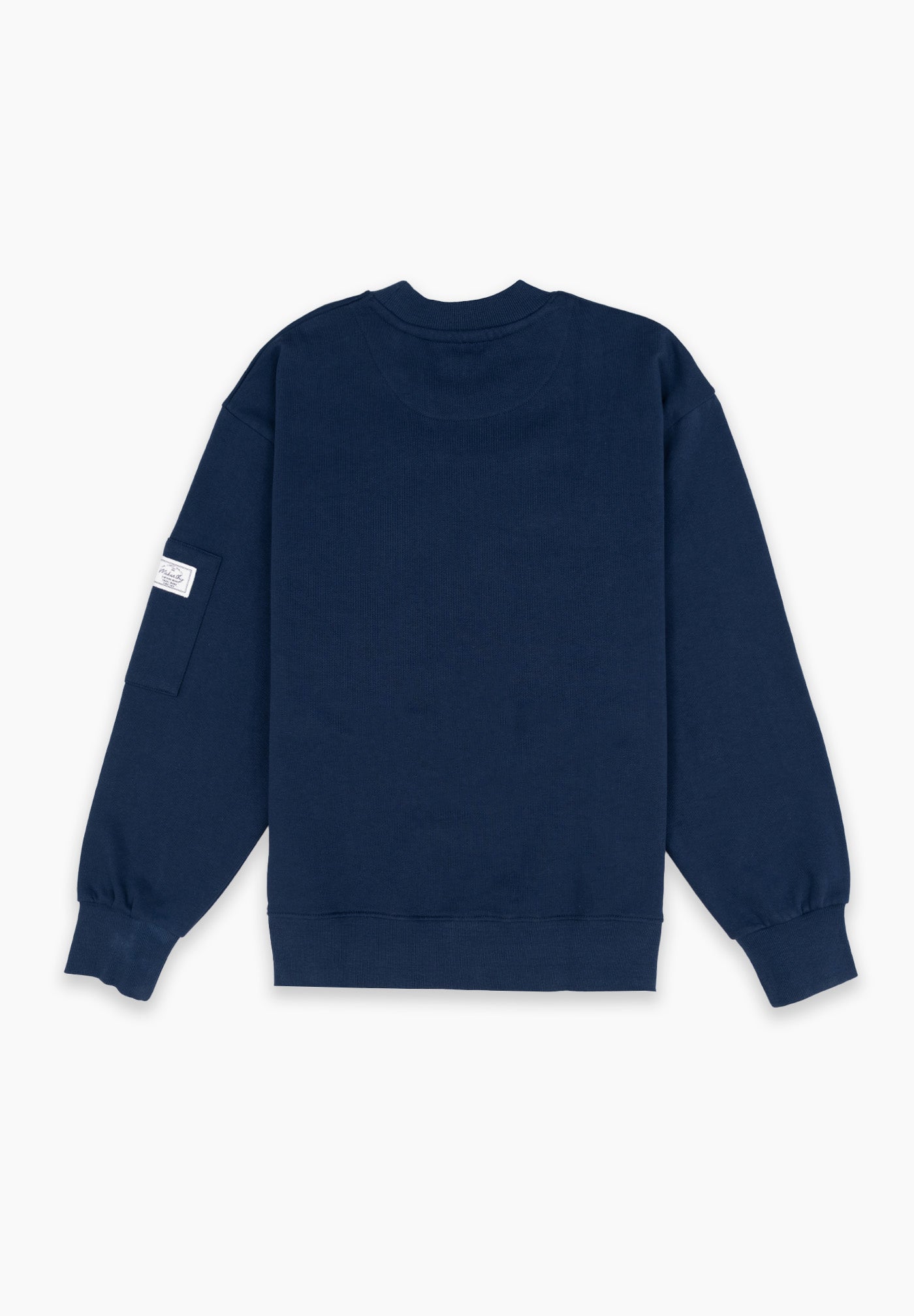 Navy Box-Neck Pocket Sweatshirt