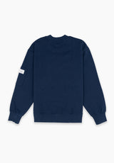 Navy Box-Neck Pocket Sweatshirt
