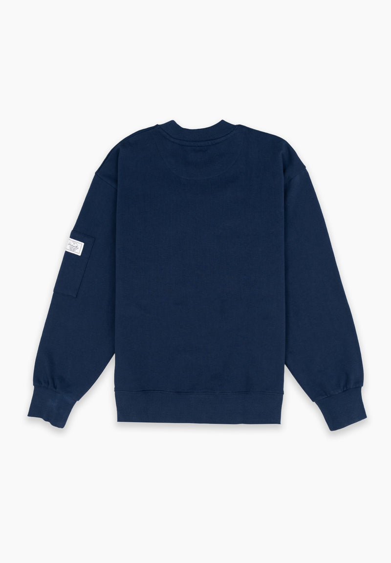 Sudadera Cuello Caja Bolsillo Marino