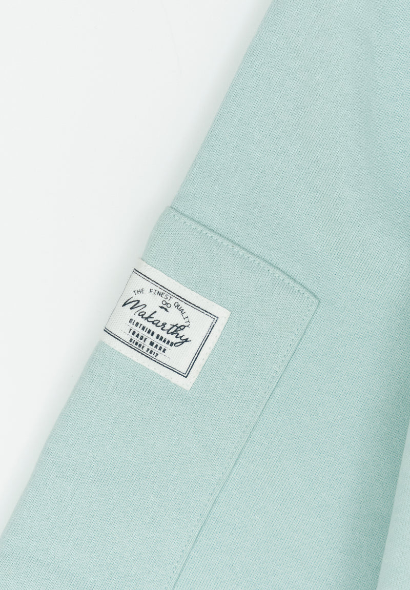 Sudadera Cuello Caja Bolsillo Agua Marina