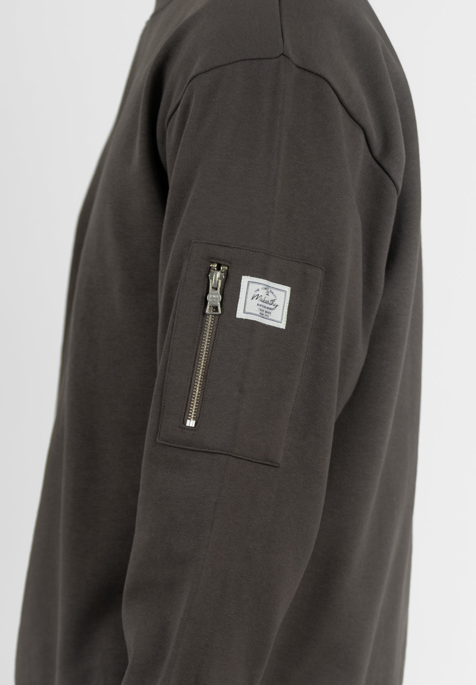 Crewneck Sweatshirt with Pocket in Charcoal