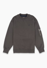 Crewneck Sweatshirt with Pocket in Charcoal