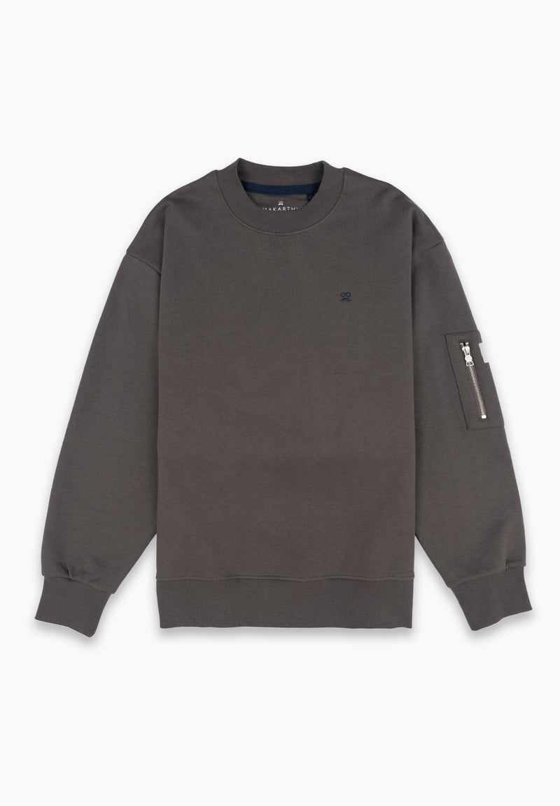Sudadera Cuello Caja Bolsillo Carbón