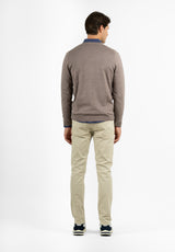 Brown V-Neck Jumper
