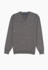 Jersey Cuello Pico Gris Oscuro