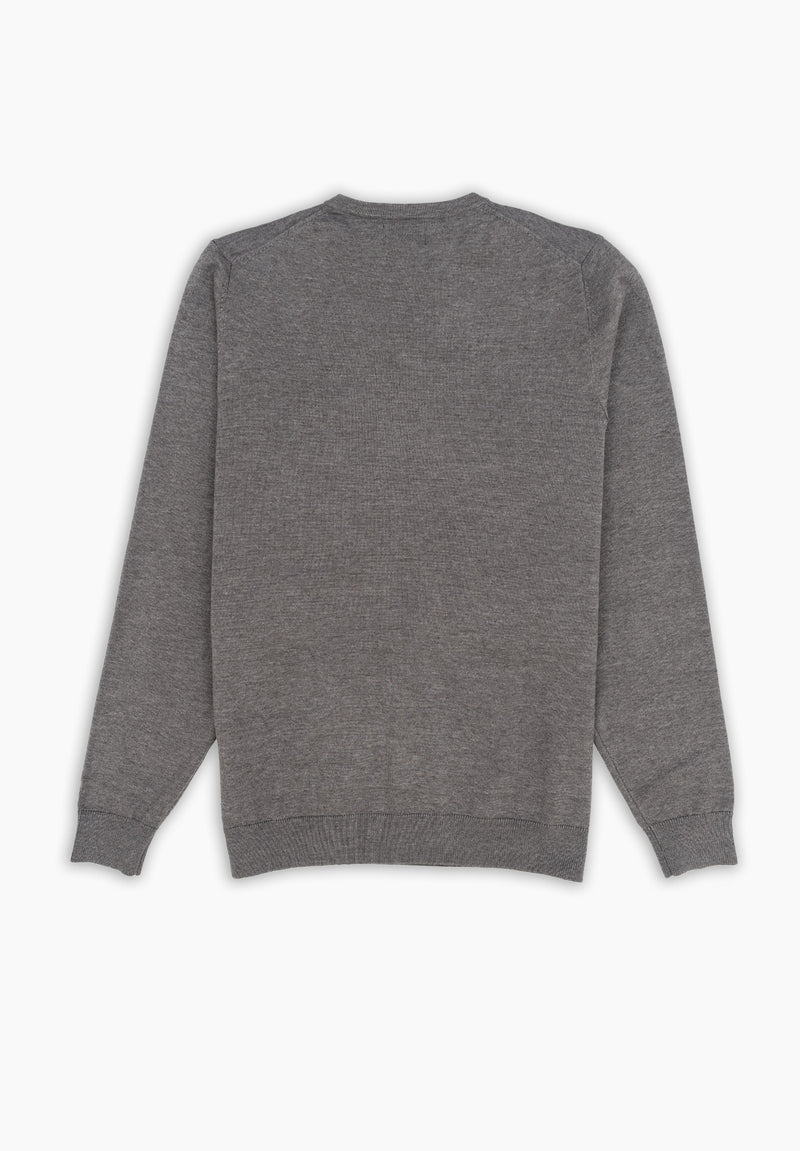 Jersey Cuello Pico Gris Oscuro