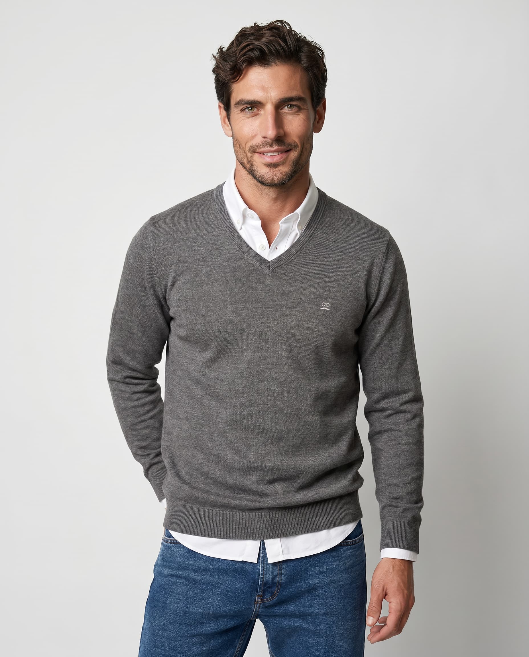 Dark Gray V-Neck Sweater