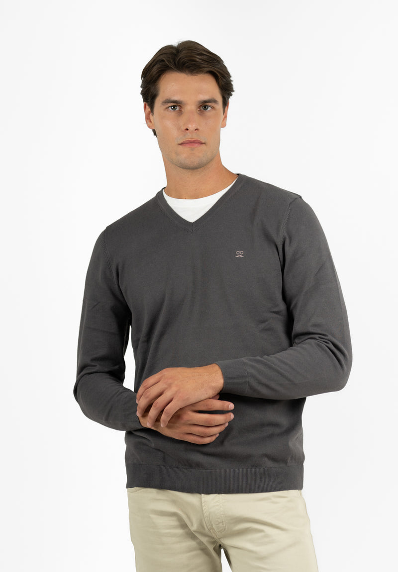 Jersey Cuello Pico Carbón