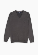 Charcoal V-Neck Jumper