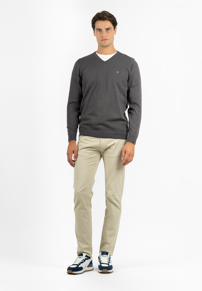 Jersey Cuello Pico Carbón