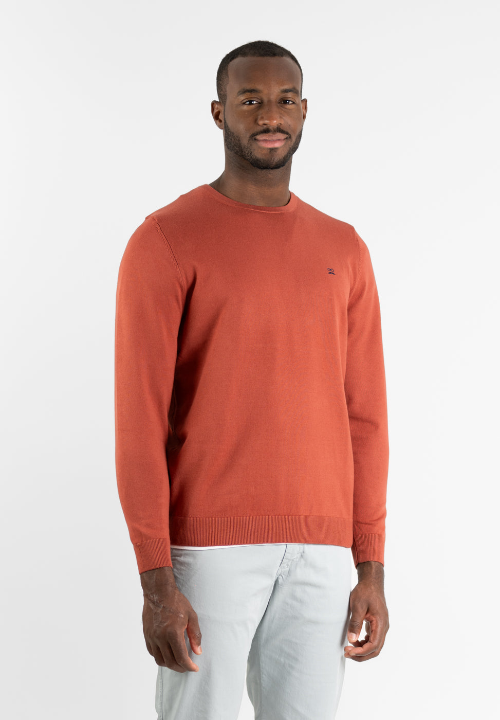Rust-Colored Crew Neck Sweater