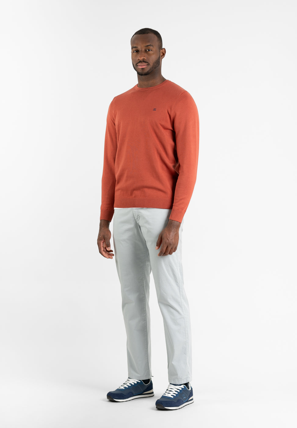 Rust-Colored Crew Neck Sweater