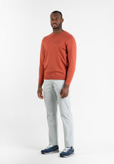 Rust-Colored Crew Neck Sweater