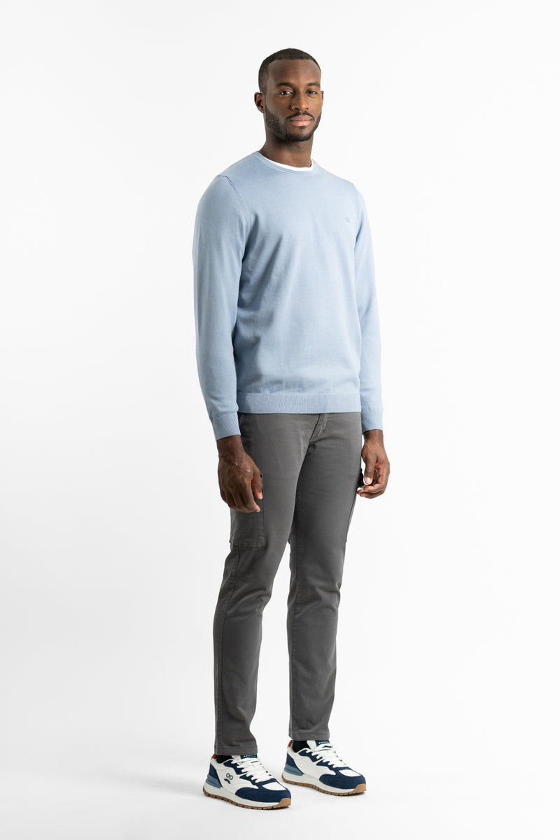 Jersey Cuello Caja Azul Niebla