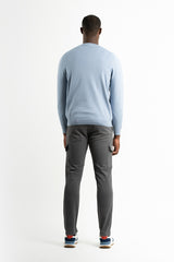 Fog Blue Crew Neck Sweater