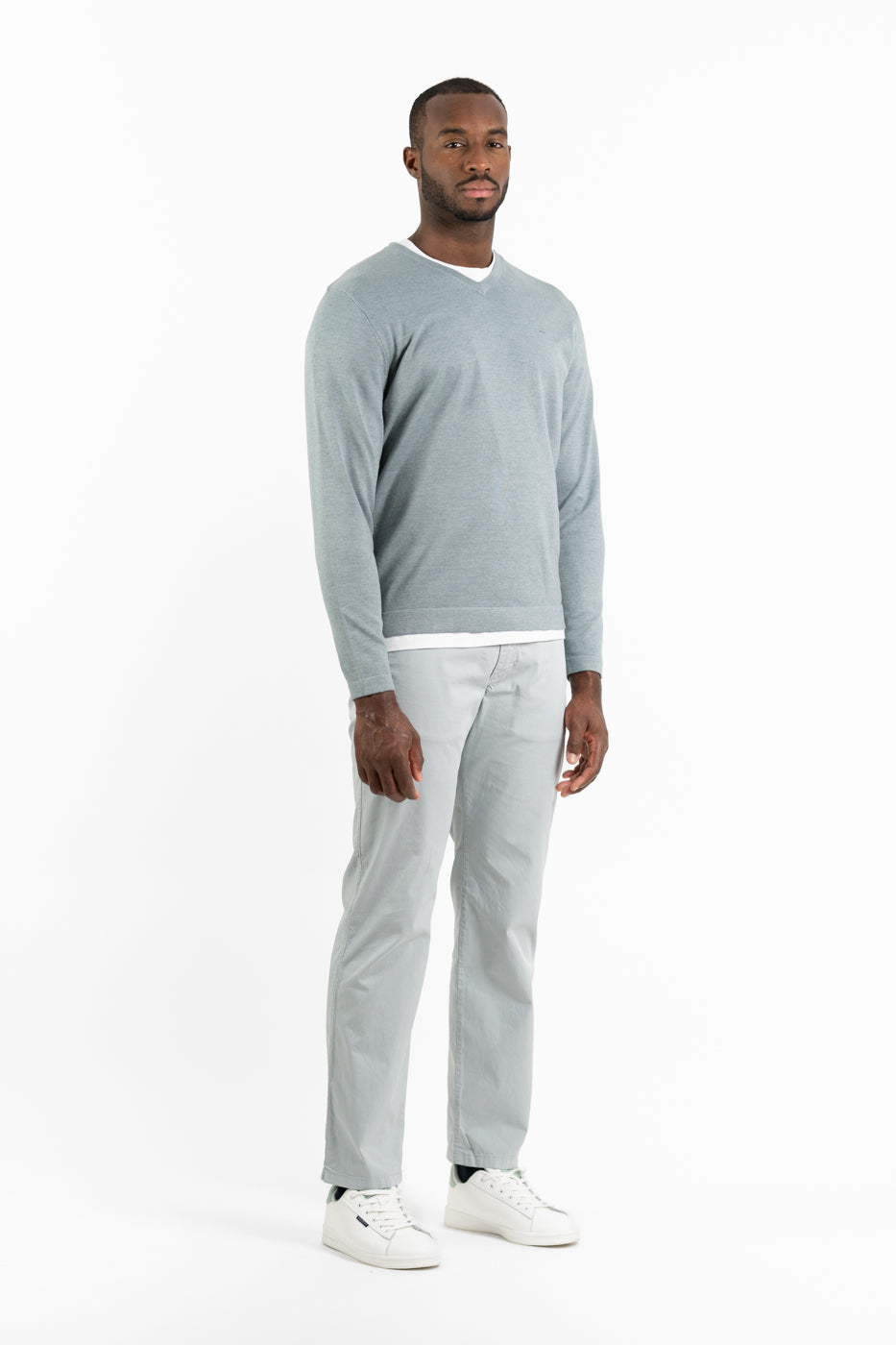 Jersey Cuello Pico Soft Sage