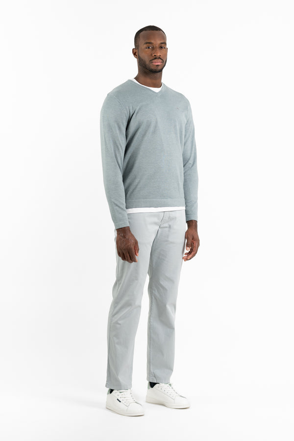 Jersey Cuello Pico Soft Sage