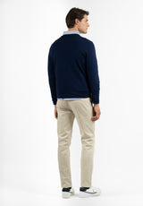 Soft Navy Round-Neck Sweater