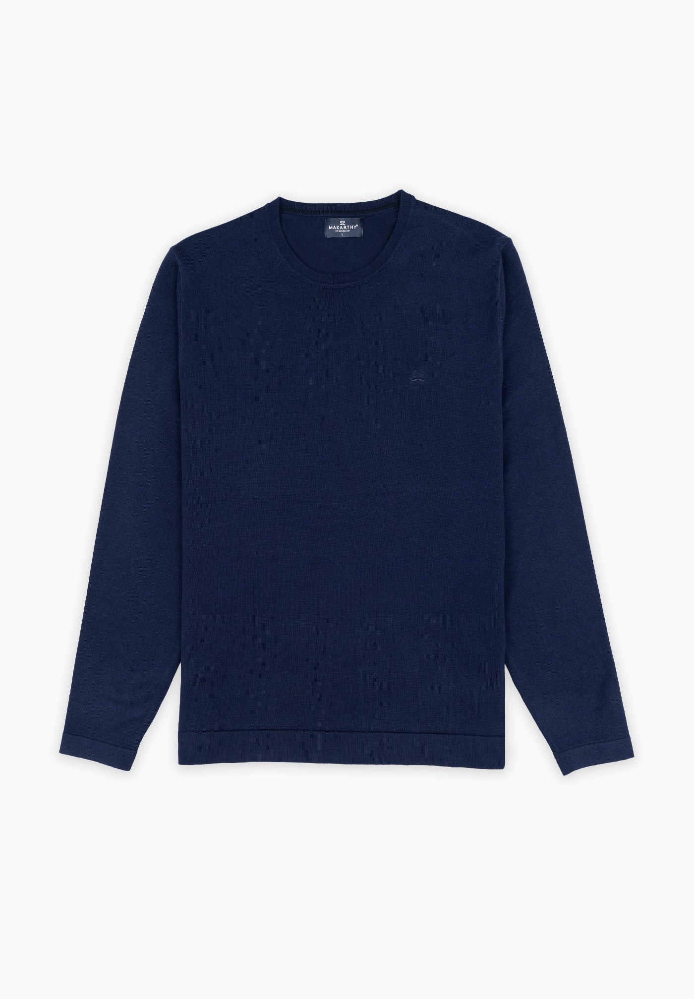 Soft Navy Round-Neck Sweater