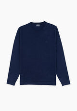 Soft Navy Round-Neck Sweater