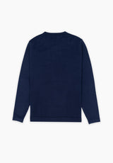 Soft Navy Round-Neck Sweater