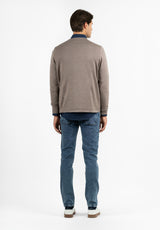 Brown Plain Sleeve Textured Jumper