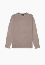 Brown Plain Sleeve Textured Jumper
